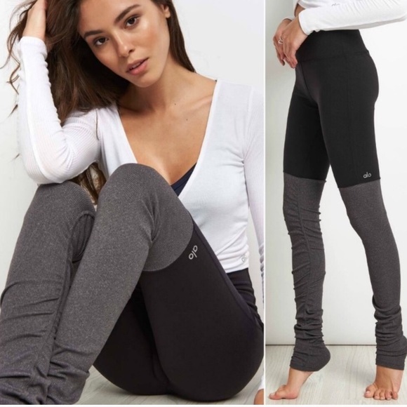 ALO Yoga Ribbed Goddess Leggings - Picture 6 of 8